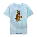 Dancing German Shepherd Kids Tie Dye T-Shirt - blue lagoon